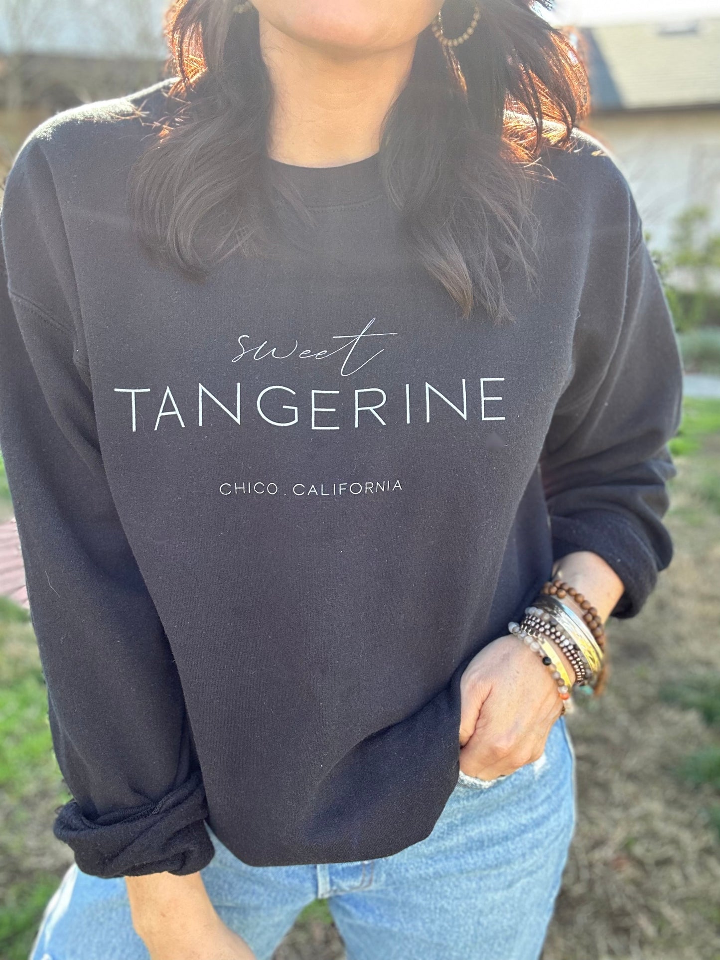SWEET TANGERINE CREWNECK SWEATSHIRT