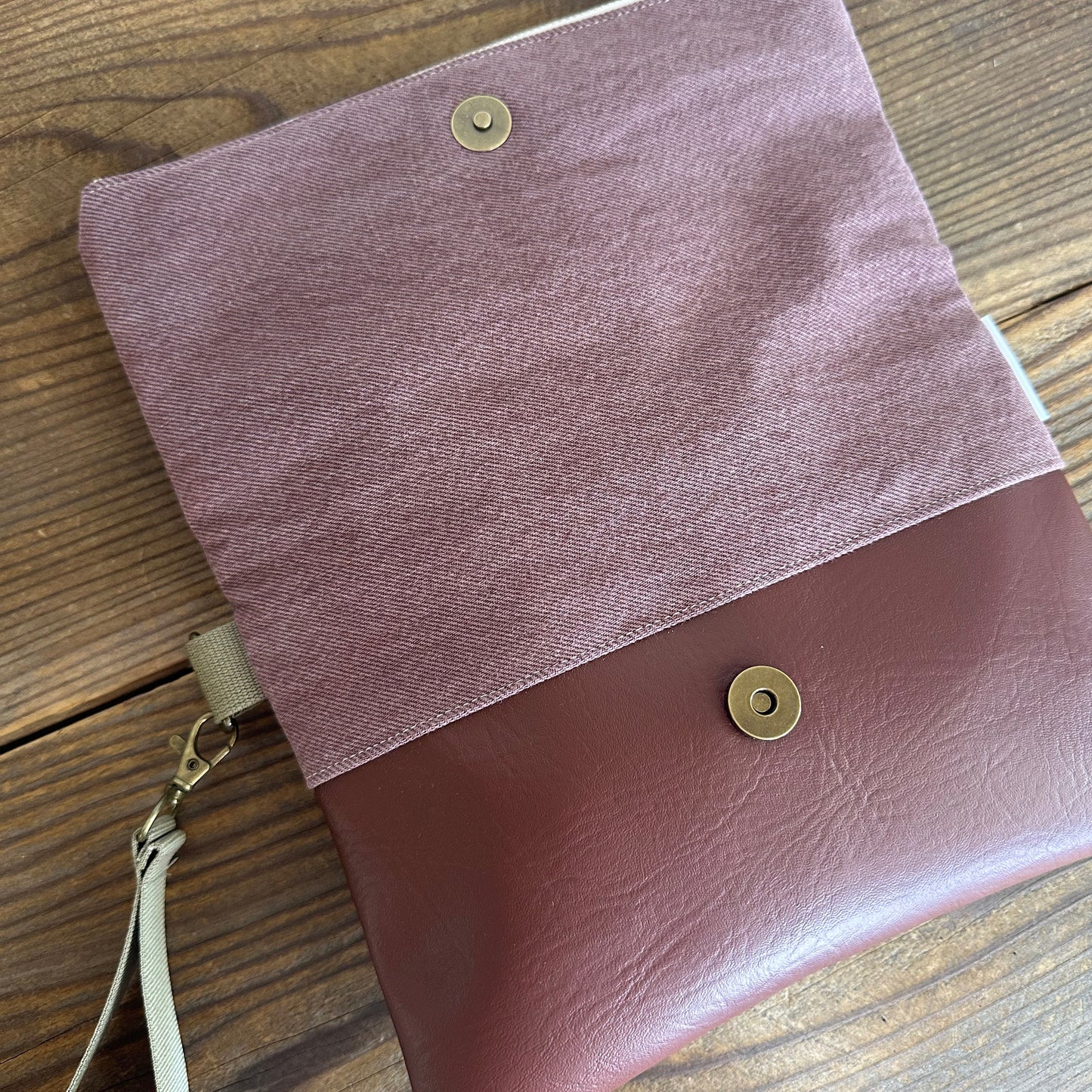 FOLDOVER CLUTCH- Mauve/Sierra Stripe/Red Mudcloth/Olive