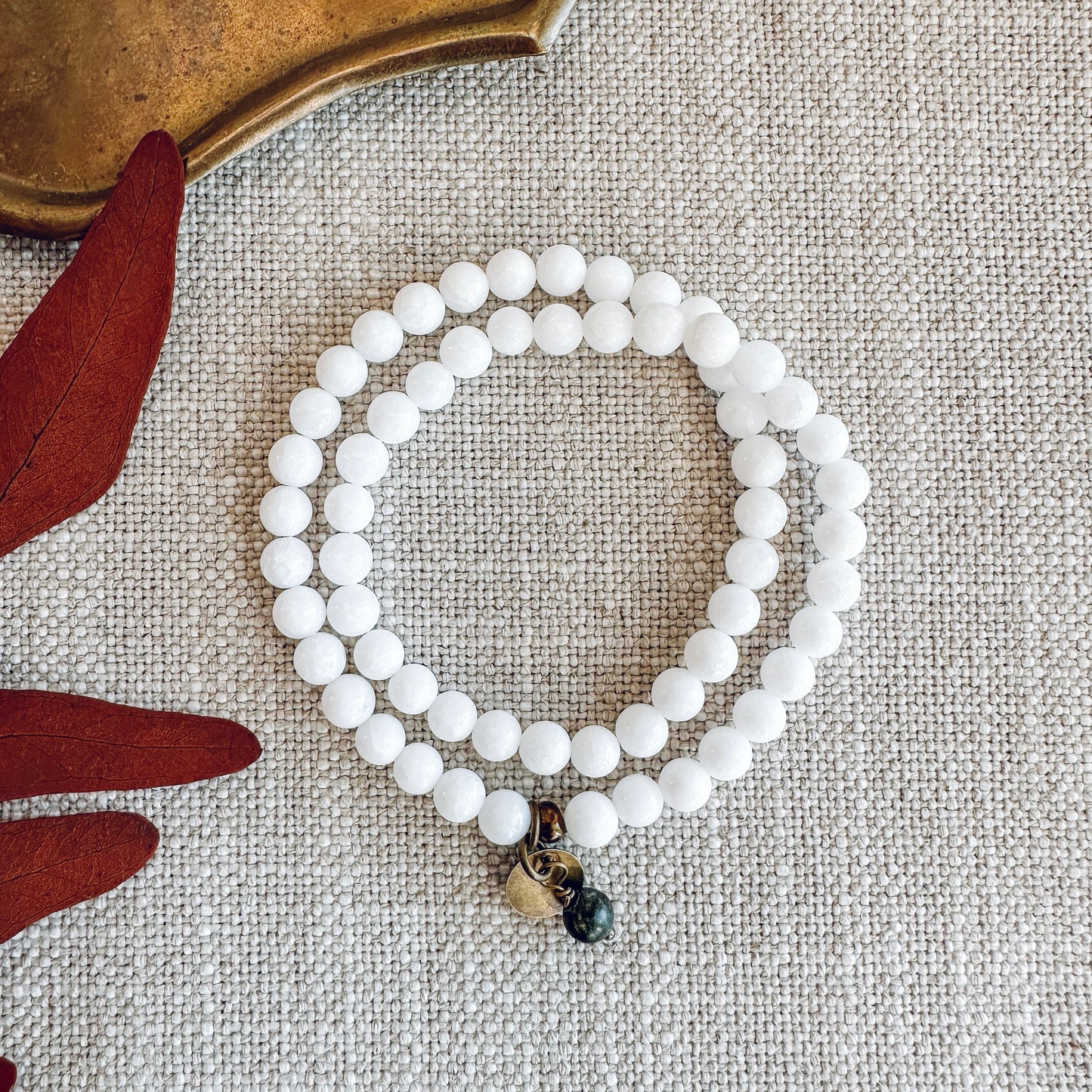 WHITE JADE WRAP BRACELET