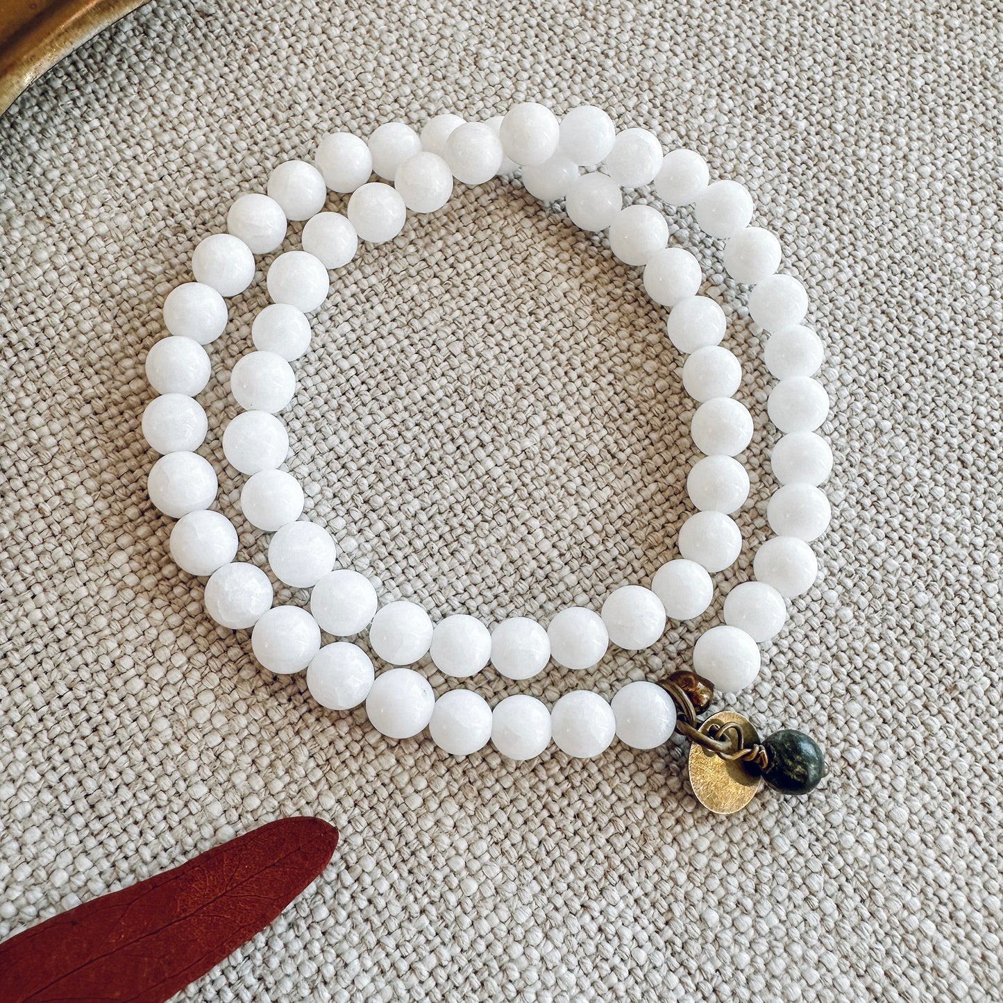 WHITE JADE WRAP BRACELET