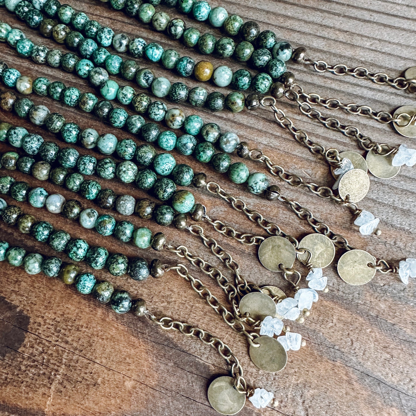 TURQUOISE and MOONSTONE BEADED BRACELET