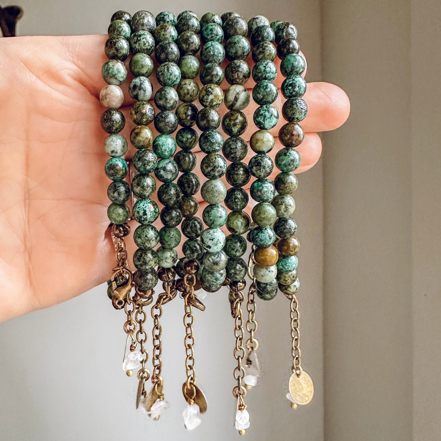 TURQUOISE and MOONSTONE BEADED BRACELET
