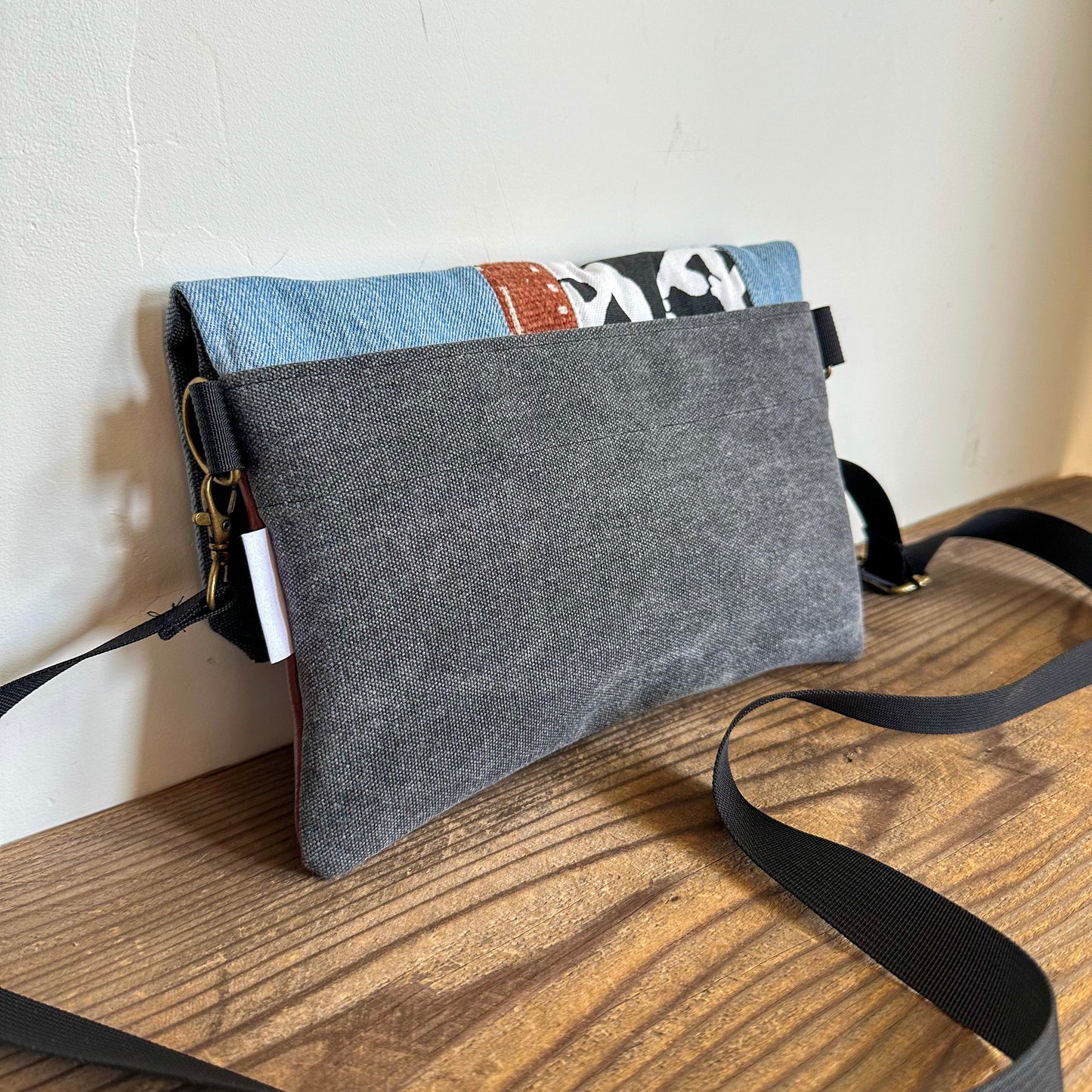 FOLDOVER CROSSBODY - Peace/Rust Mudcloth/Denim