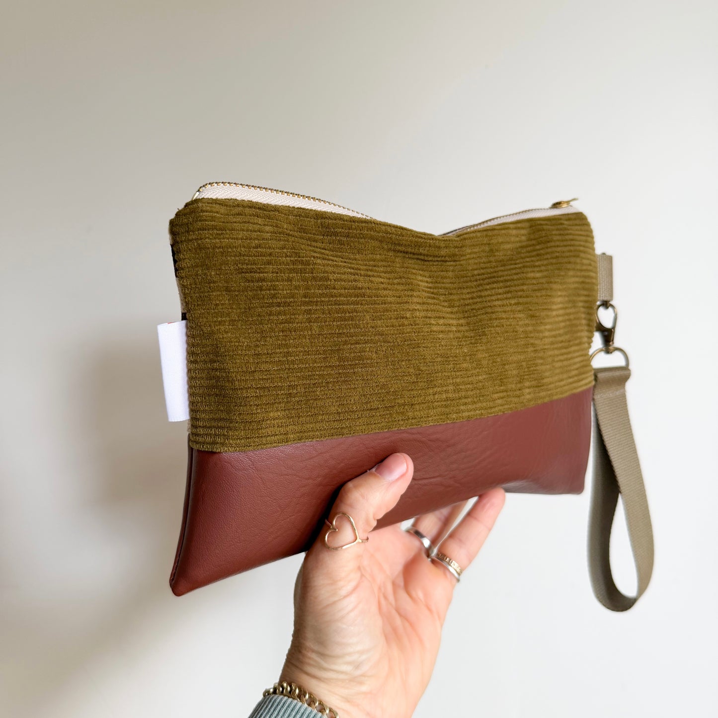 WRISTLET- Brown Stripe/Moss Corduroy