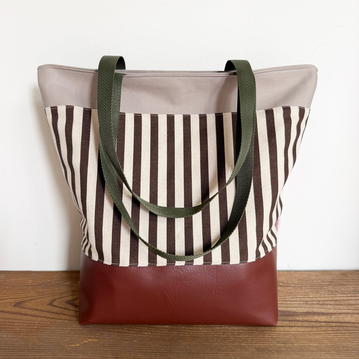COCOA STRIPE TOTE BAG
