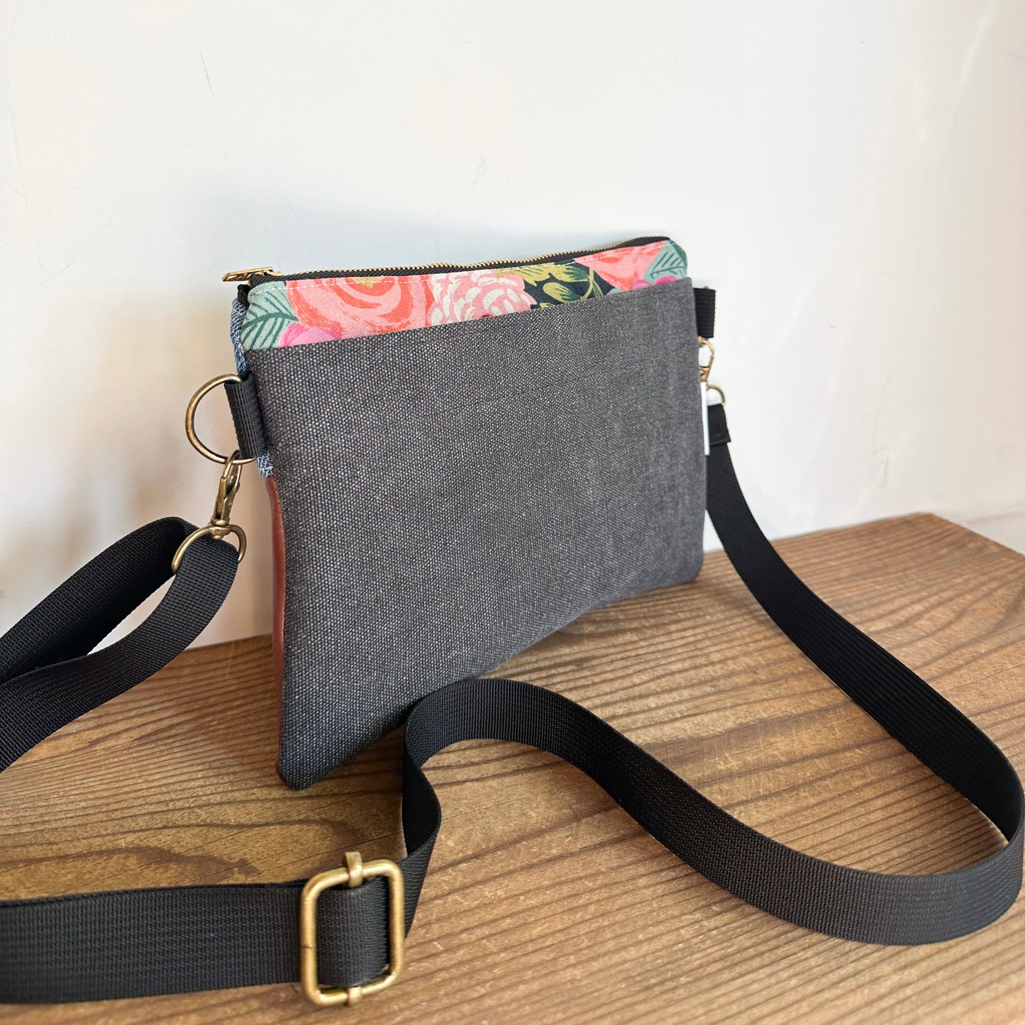 SMALL CROSSBODY - Navy Bloom + Charcoal Stonewashed + Denim