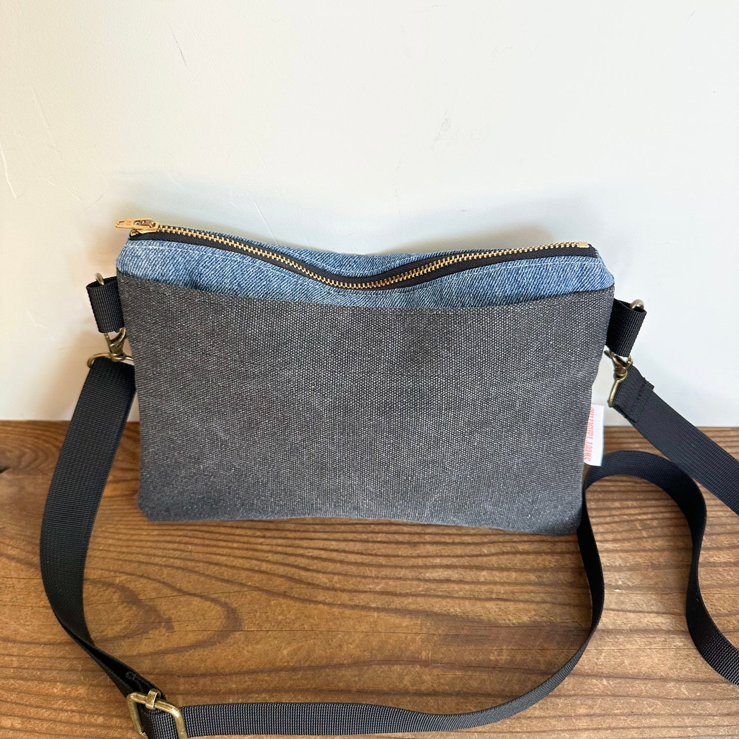 SMALL CROSSBODY - Denim + Charcoal Stonewashed