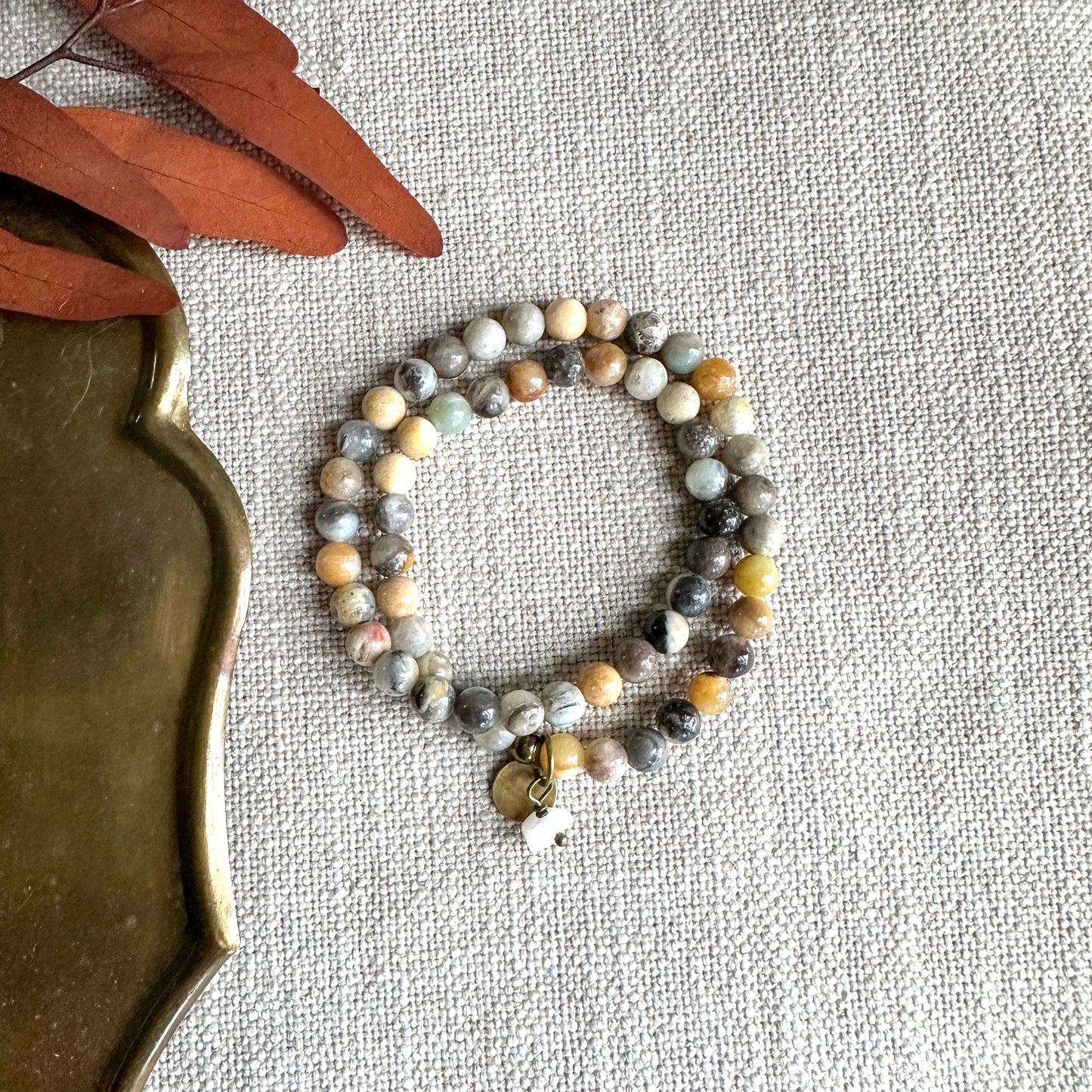 FLOWER AMAZONITE WRAP BRACELET