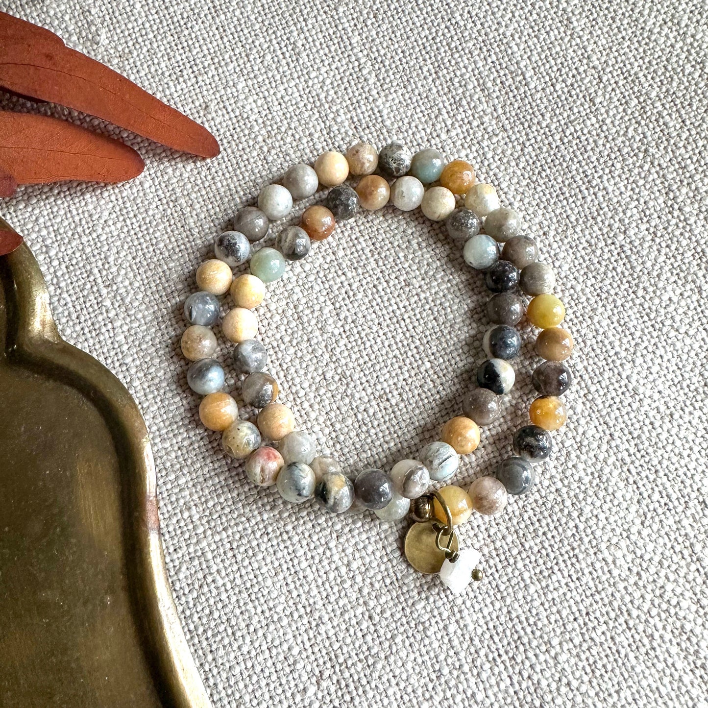 FLOWER AMAZONITE WRAP BRACELET