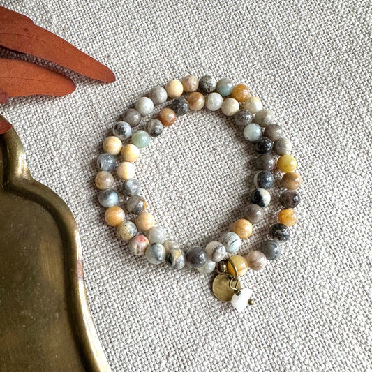 FLOWER AMAZONITE WRAP BRACELET