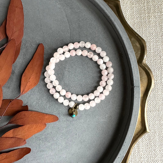 MATTE ROSE QUARTZ WRAP BRACELET