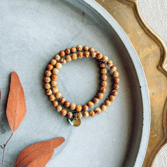JASPER BEADED WRAP BRACELET
