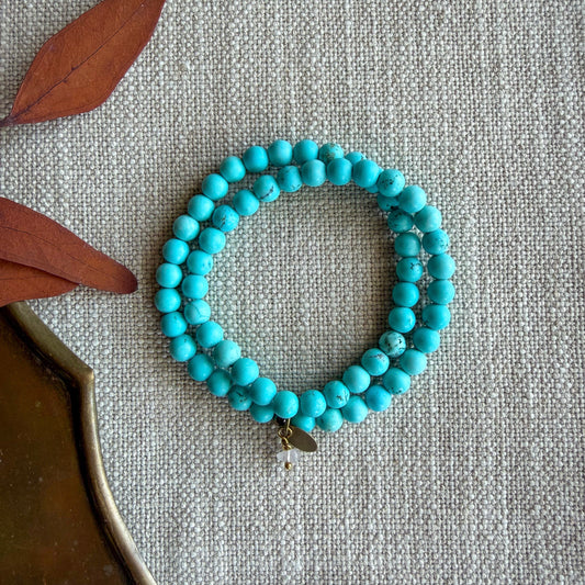 MATTE TURQUOISE WRAP BRACELET