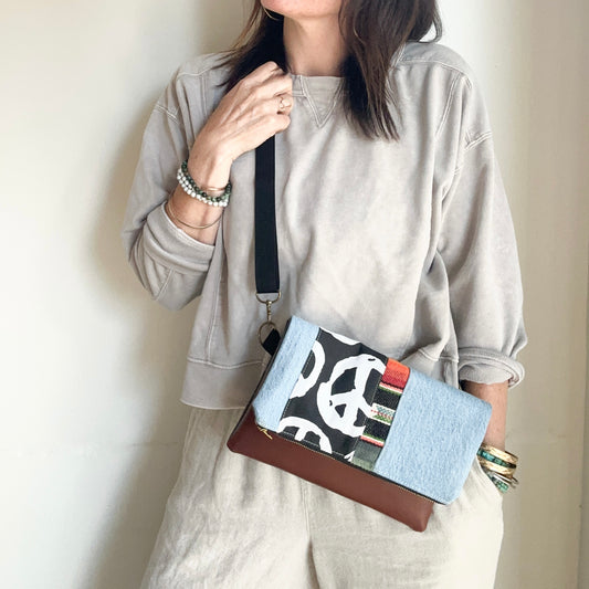 FOLDOVER CROSSBODY - Peace/Desert Horizon/Denim