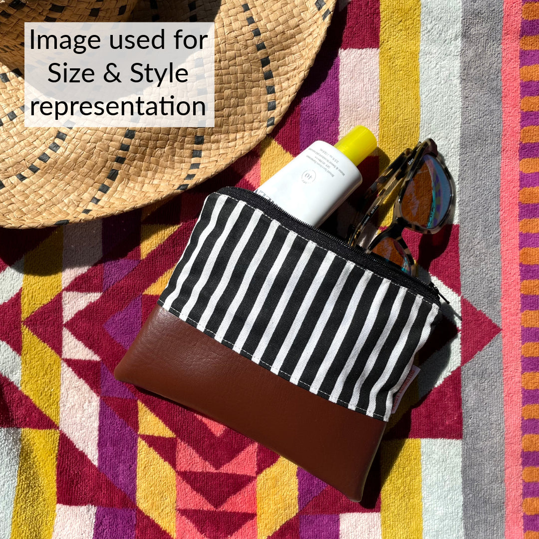 CREAM MUDCLOTH ZIPPER POUCH
