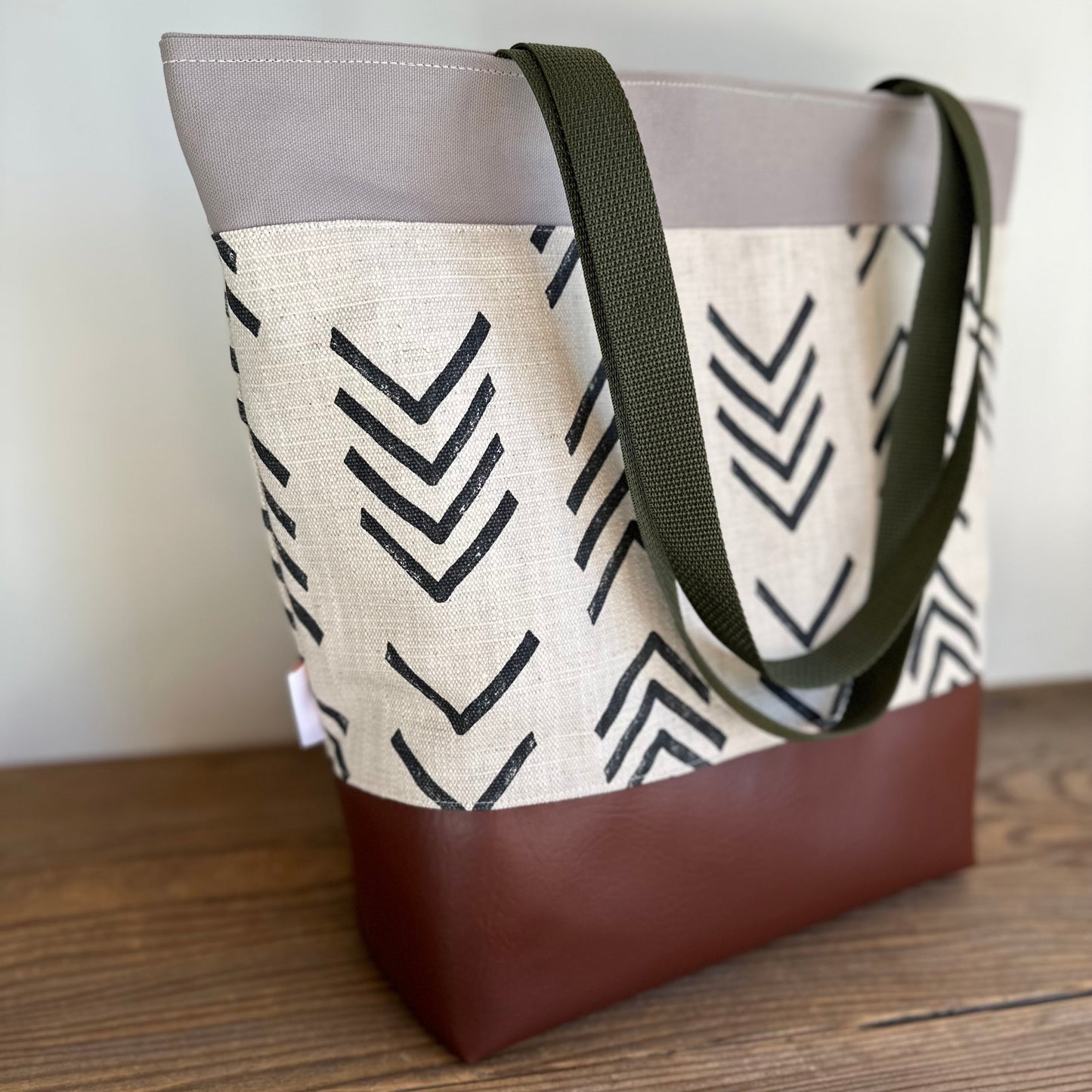 Cream Mudcloth Tote