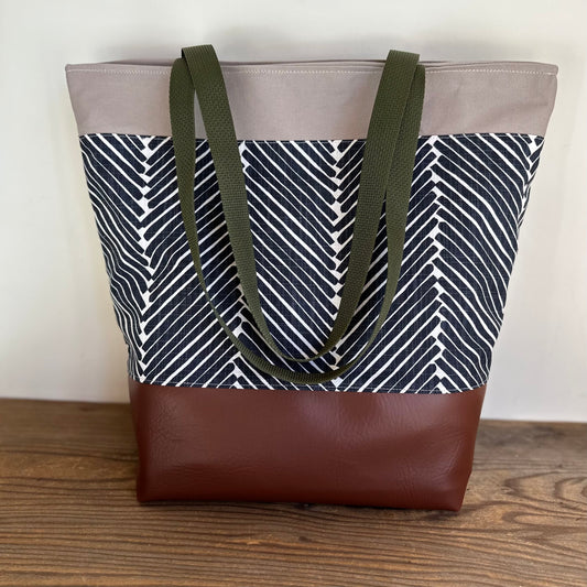 Ink Zig Zag Canvas Tote Bag