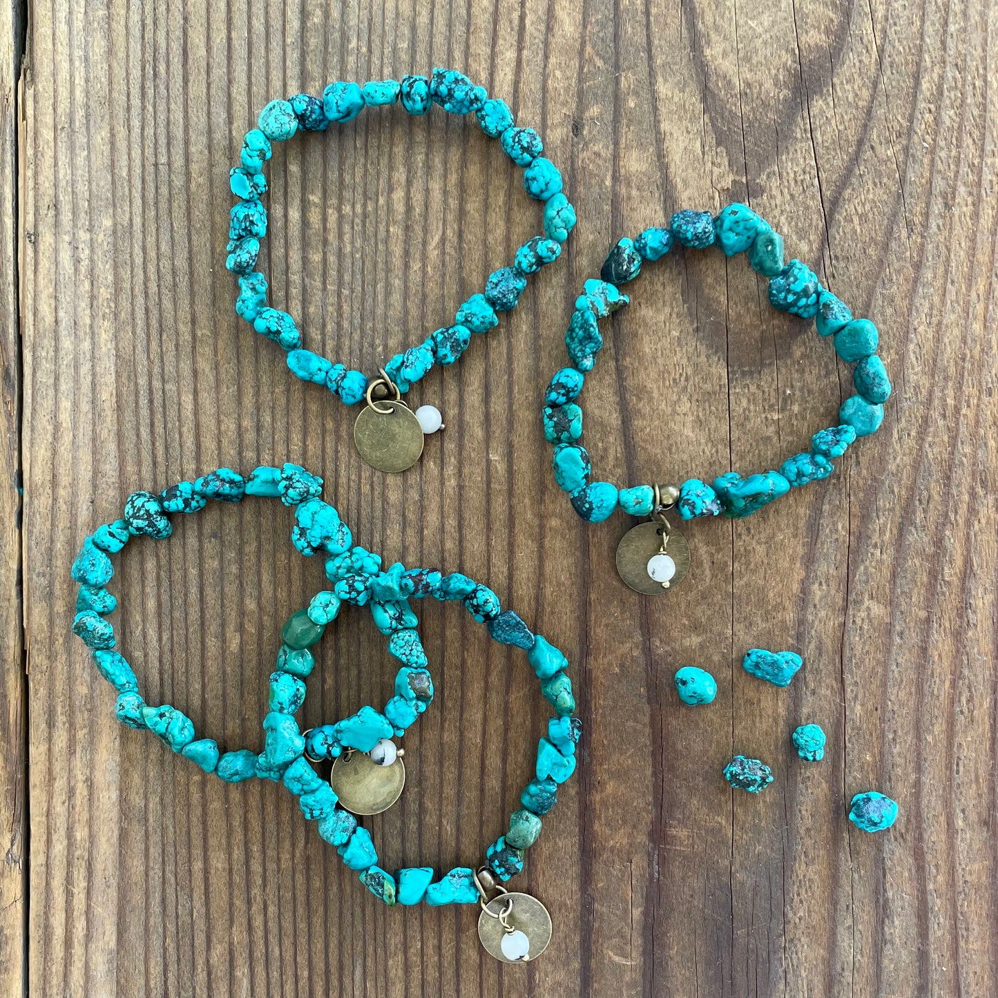 Turquoise Nugget Stretch Bracelet