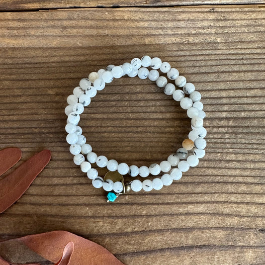 Quartz Beaded Wrap Bracelet